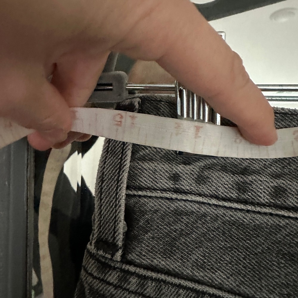 NWT AGOLDE High Rise Fold Waistband Jeans Straight Wide Leg Charcoal Wash 27 - Picture 10 of 12